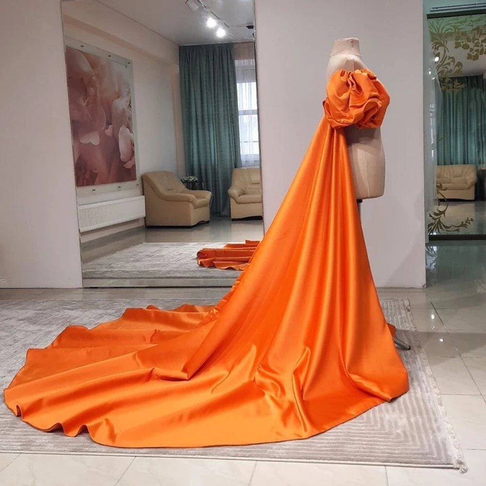 Custom Made Satin Bicep Cape Orange Pink Black Bicep Evening Cape for Dress Long Train Cape Oversize Silk Taffeta Wedding Capes