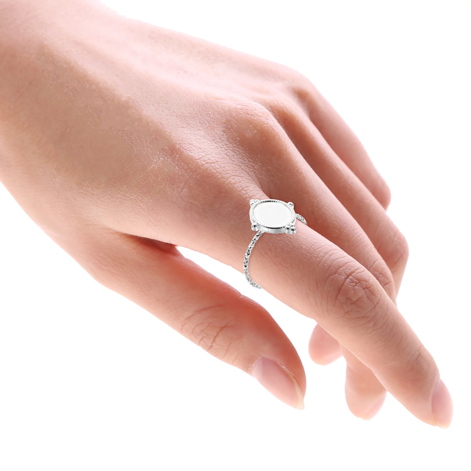 

6Pcs Stainless Ring Blanks Adjustable Bezel Trays DIY Crafts Finger Rings Accessories Creative Gift Making Ring Making