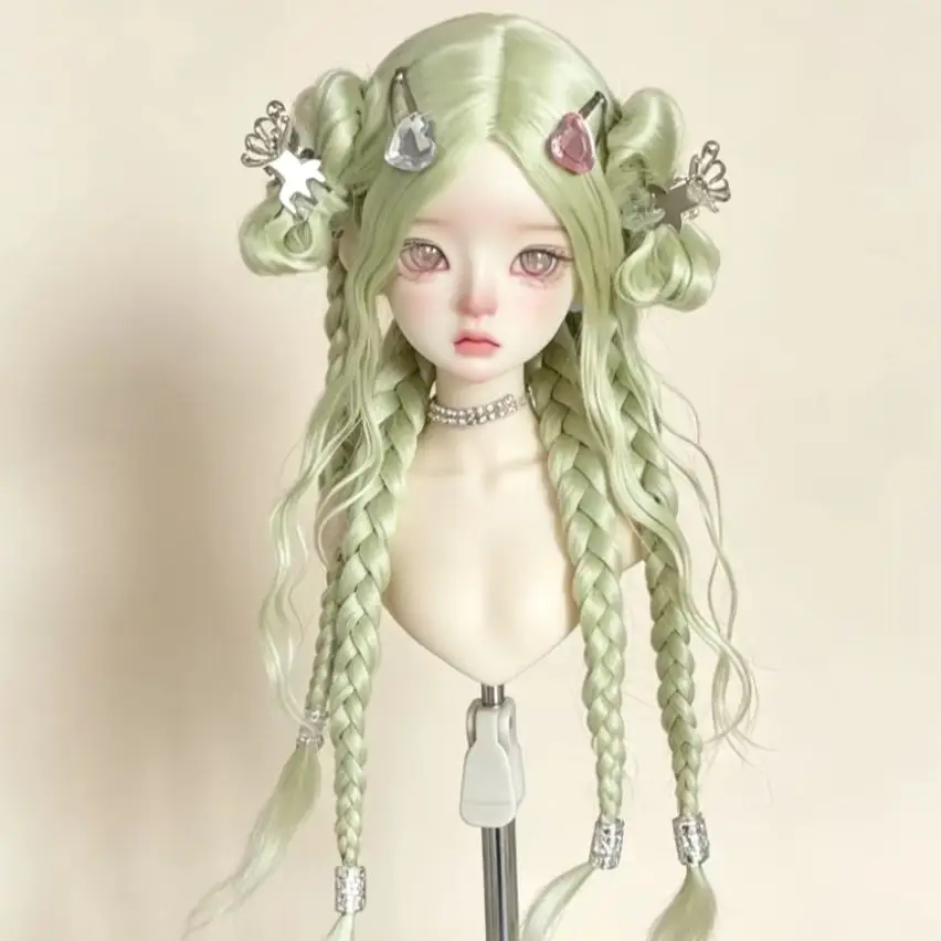 BJD Wig Doll Accessories Doll Hair 1/4 BJD Braided Wig Bun Wig Hardhead Shell Mohair Hair Free Shipping