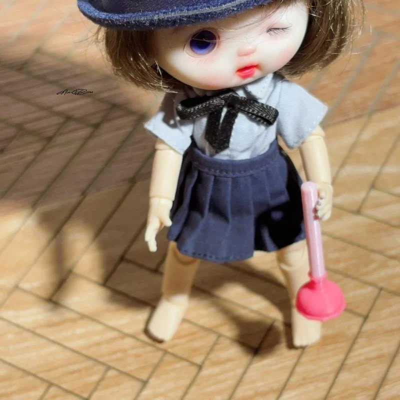 5Pcs Mini Dollhouse Bathroom Accessories Set with DIY Toilet Plunger And Suction Cup Model Doll House Pretend Baby Toys