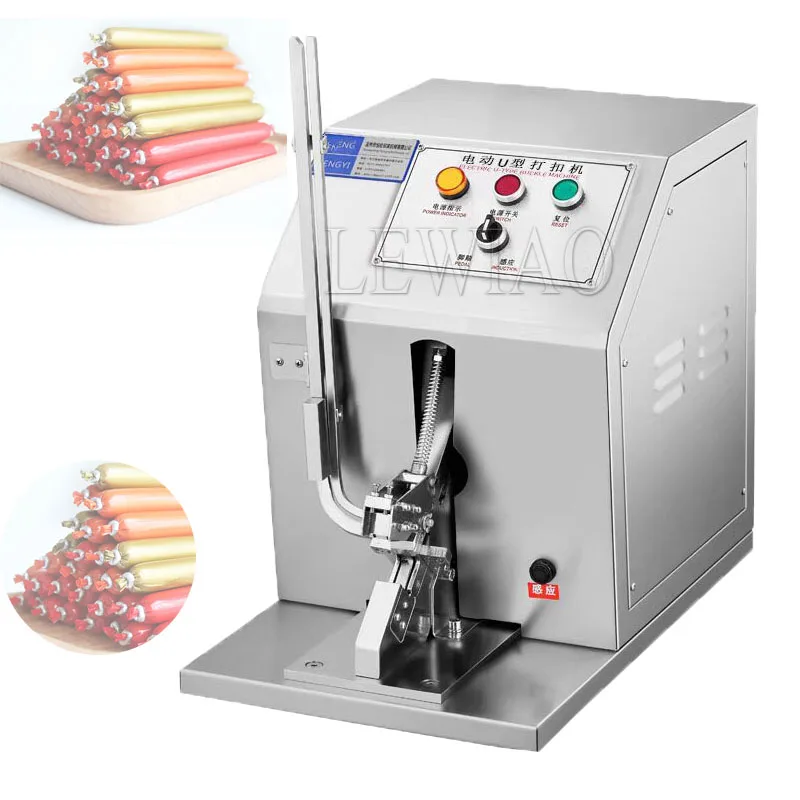 آلة قص السجق التعريفي الأوتوماتيكية على شكل حرف U آلة ربط السجق الصالحة للأكل لحم الخنزير