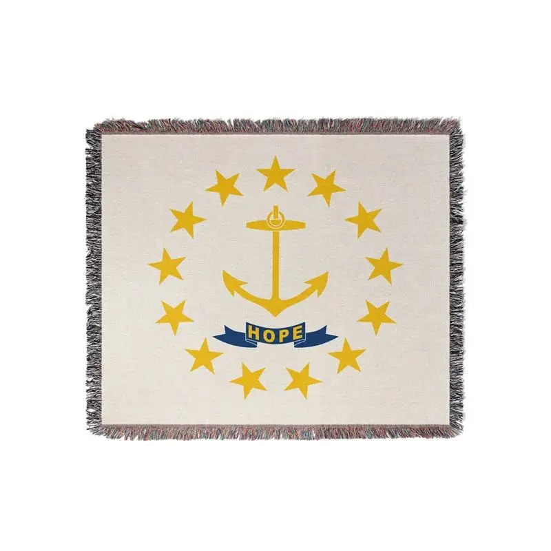 Aertemisi Rhode Island United States of America Jacquard Fringed Woven Throw Blanket