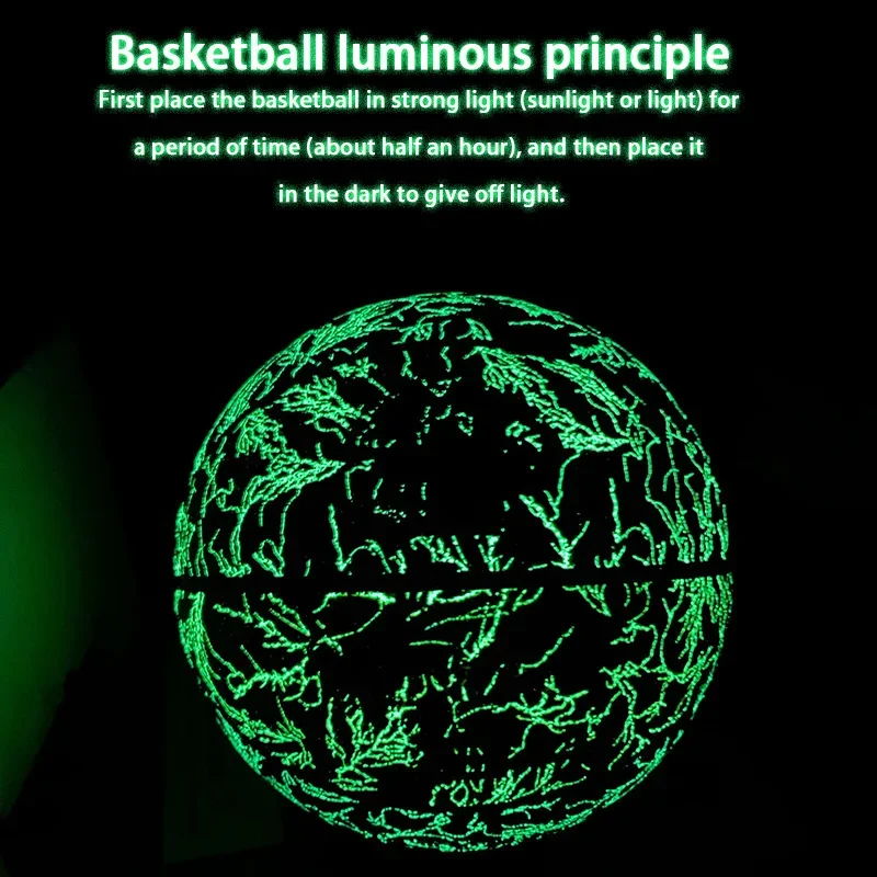 New Holographic Reflective Basketball Size 5/7 for Adults Youth Glowing Luminous Basketball Outdoor Indoor Rubber Balls