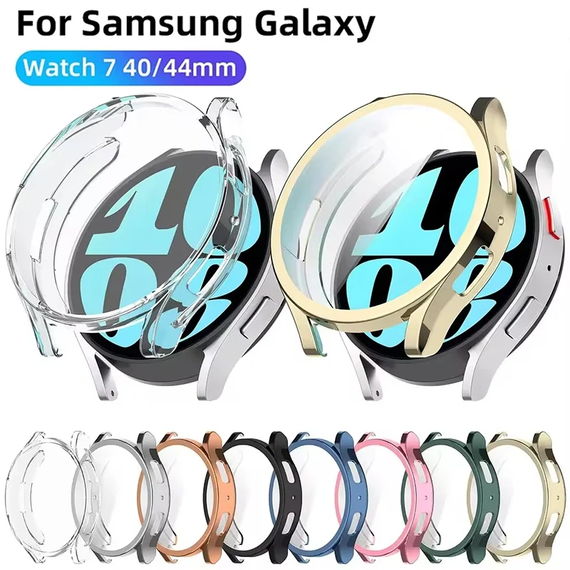 Capa Protetora Completa em TPU para Samsung Galaxy Watch 7 40mm 44mm, Protetor de Tela em Silicone, Acessório de Proteção para Relógio