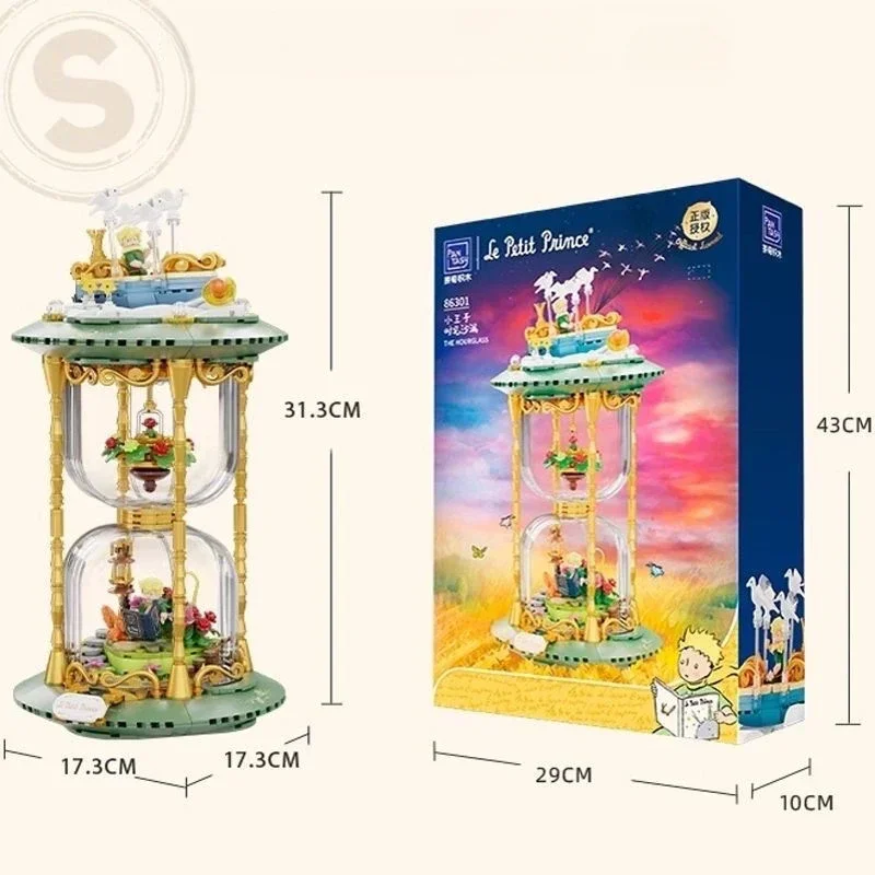 Little Prince Series Co-branded Time Hourglass Educational Desktop Ornaments Splicing Model Toys Creative Christmas Gifts