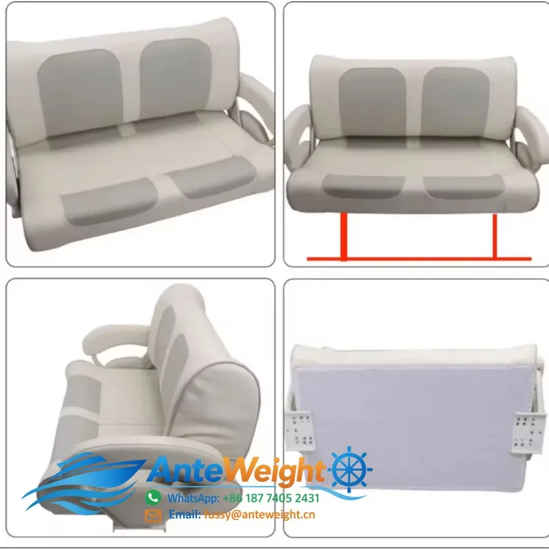 106cm Marine Double Bench Seat-Aluminum/Stainless Steel Frame Waterproof