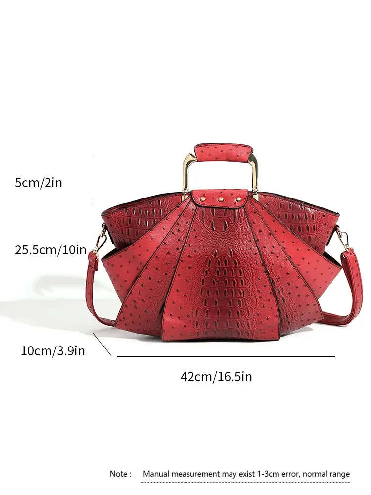 High-end Leather Ladies Handbag Women Casual Crossbody Shoulder Messenger Bags Luxury Ladies Tote Bags Embossed Large Capacity