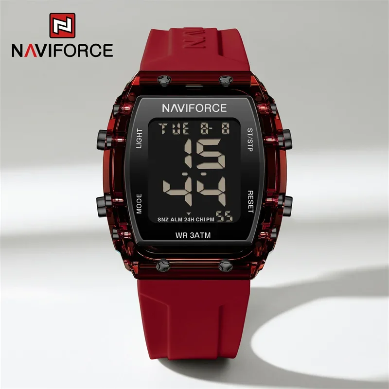 

NAVIFORCE Fashion Watches for Women Waterproof Electronic Square Wristwatch Sports Digital LCD Luminous Clocks Relogio Feminino