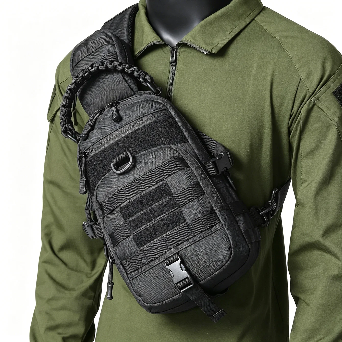 Multifunktionale Outdoor-Brusttasche, Sporttasche für Radfahren, Wandern, tragbare und strapazierfähige Umhängetasche – Detail 9