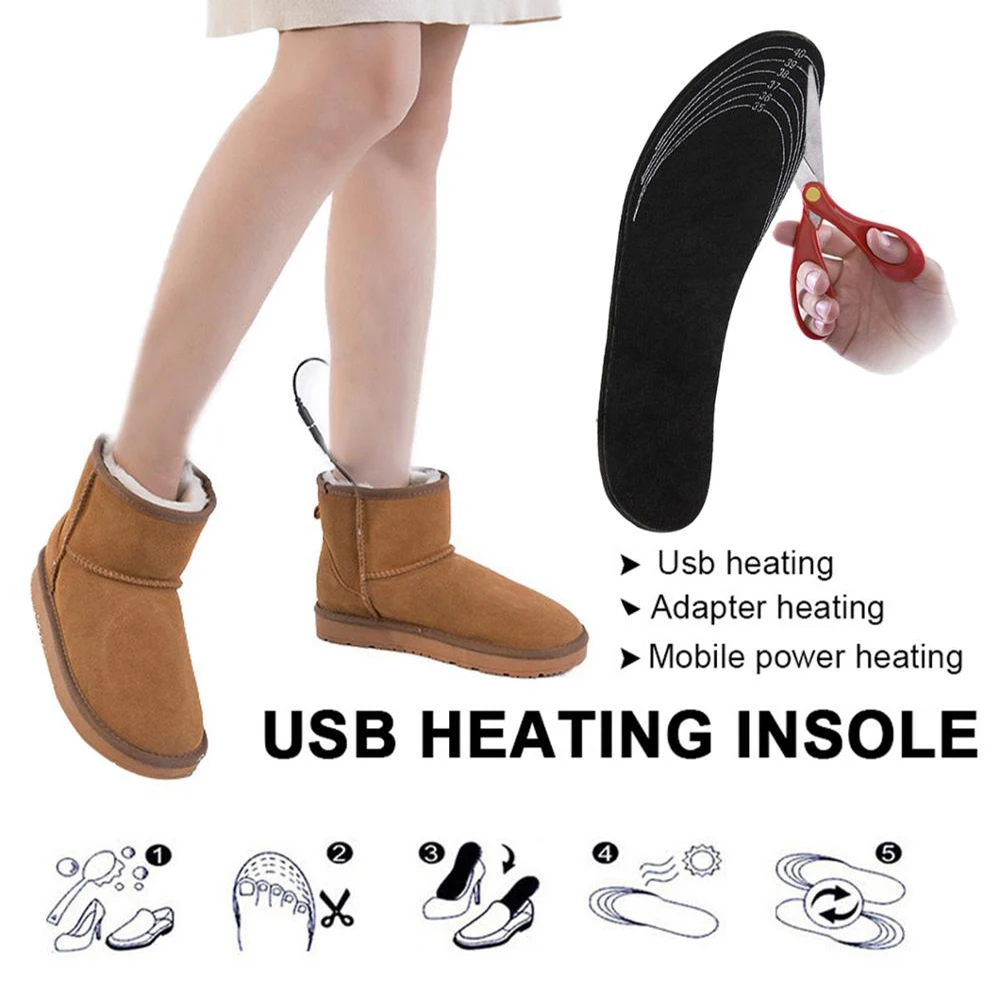 Foot Warmer USB Heated Insoles Pad Feet Warmer Pad Mat Winter Heating Insoles Winter Warm Heated Insoles USB Foot Heating Pad