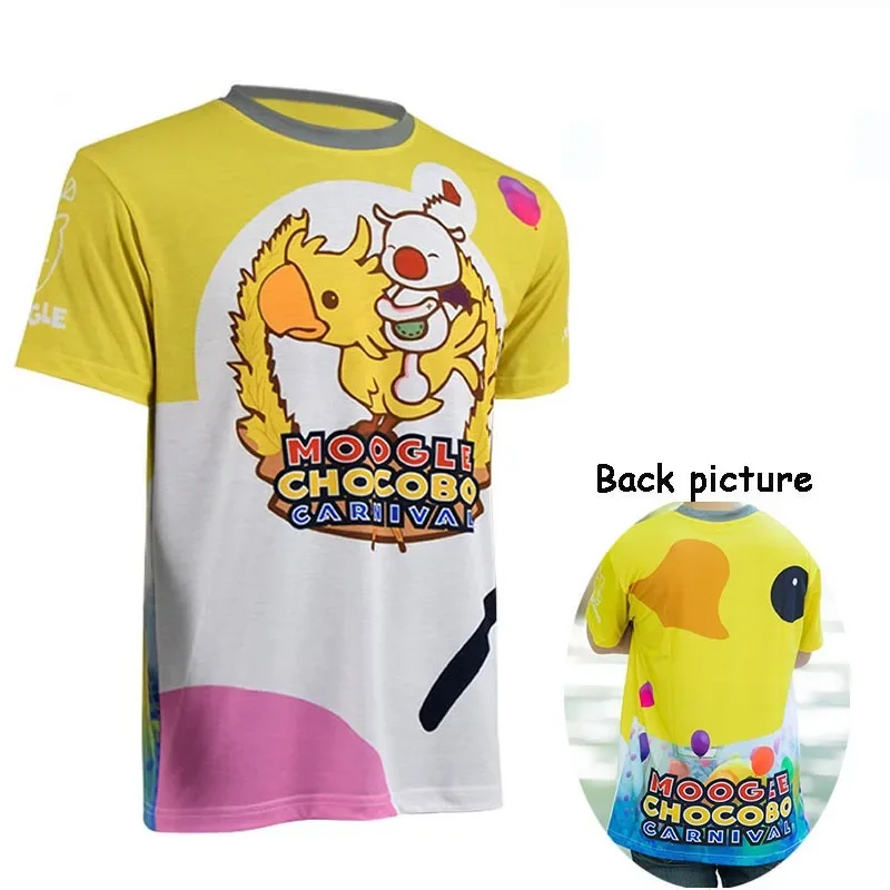 Ff15 Moogle Chocobo T-shirt Final Fantasy XV Noctis Lucis Caelum T shirt hat cosplay costume carnival men short sleeve shirt