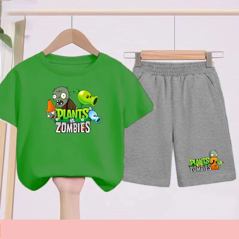 

Children's Cartoon Animation Print Set Summer Sports OutfitT-shirt+shorts Cute Two-piece Outdoor Clothing Set for Boys and Girls