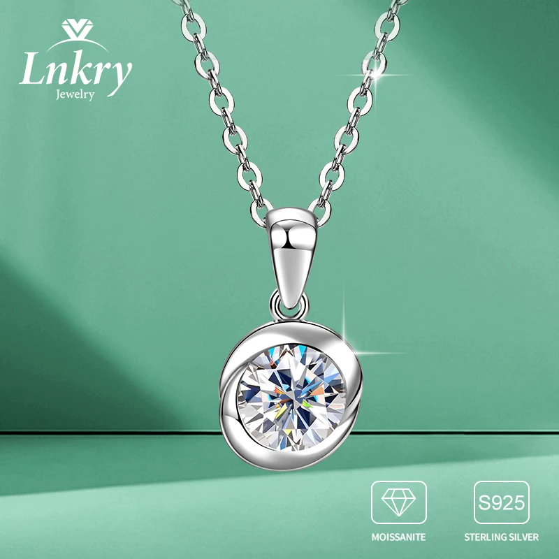 

Lnkry 925 Sterling Silver Rosebud Pendant Necklaces Brilliant Solitaire Moissanite Necklace For Women Unique Fine Jewelry Gift