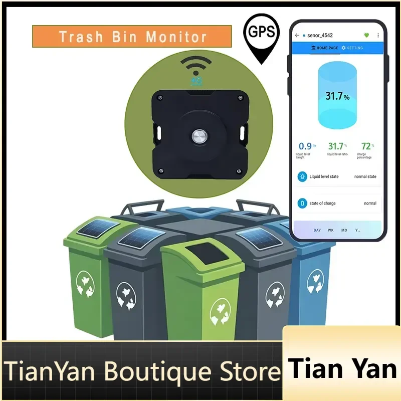 EE1 for Intelligent Garbage Collection Smart Bin Monitoring System IoT Ultrasonic Trash Can Sensor Wireless Waste Bin