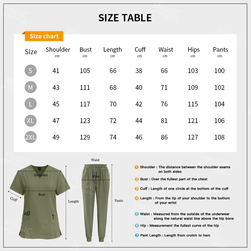 High Quality Spa Uniforms Unisex V-Neck Work Clothes Medical Nurse Accessories Scrubs Set Beauty Salon Clothes Scrubs Tops Pants