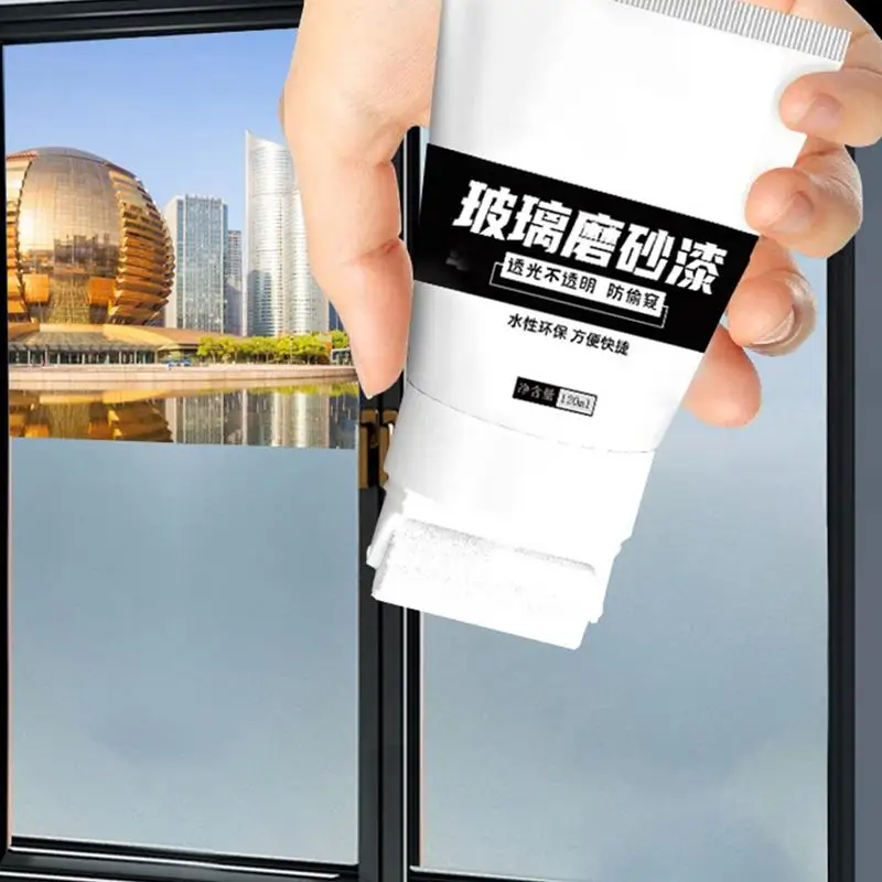 Frosted Glass Paint For Window UV Resistant Mirrors Paint For Glass 120ml Safe Water-Based Window Frosting Paint Privacy