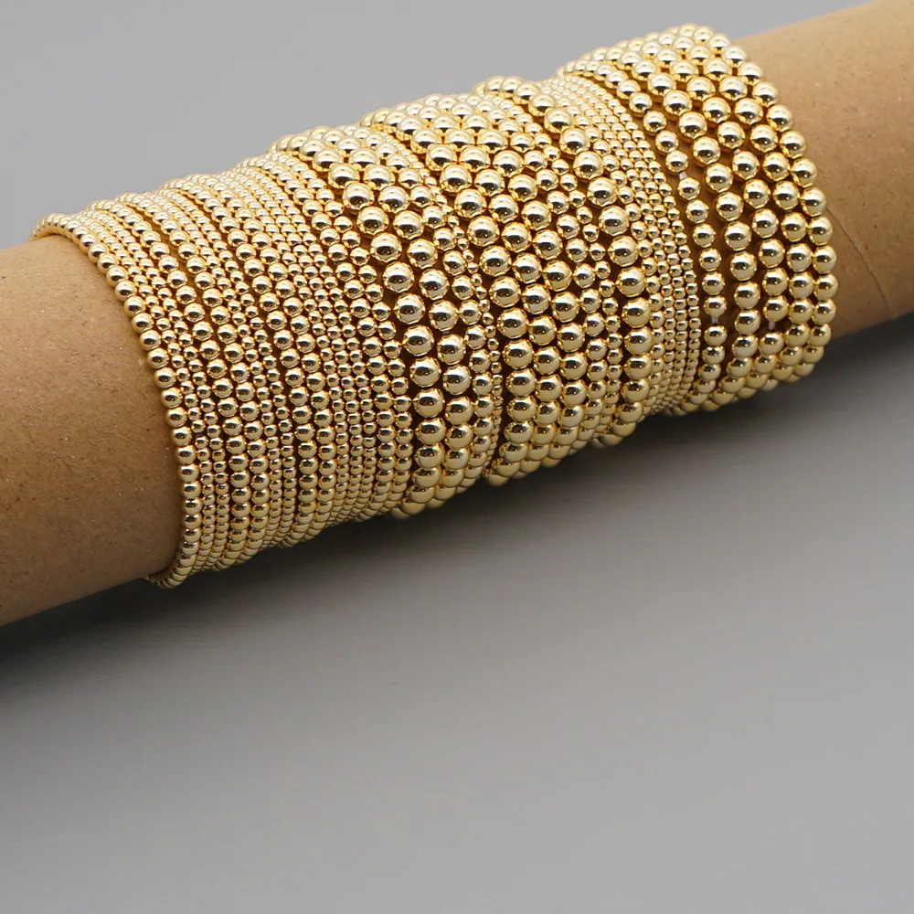 

Cross-border new bohemian style personalized acrylic gold-plated Golden Balls bracelet women's simple handmade beaded jewelry