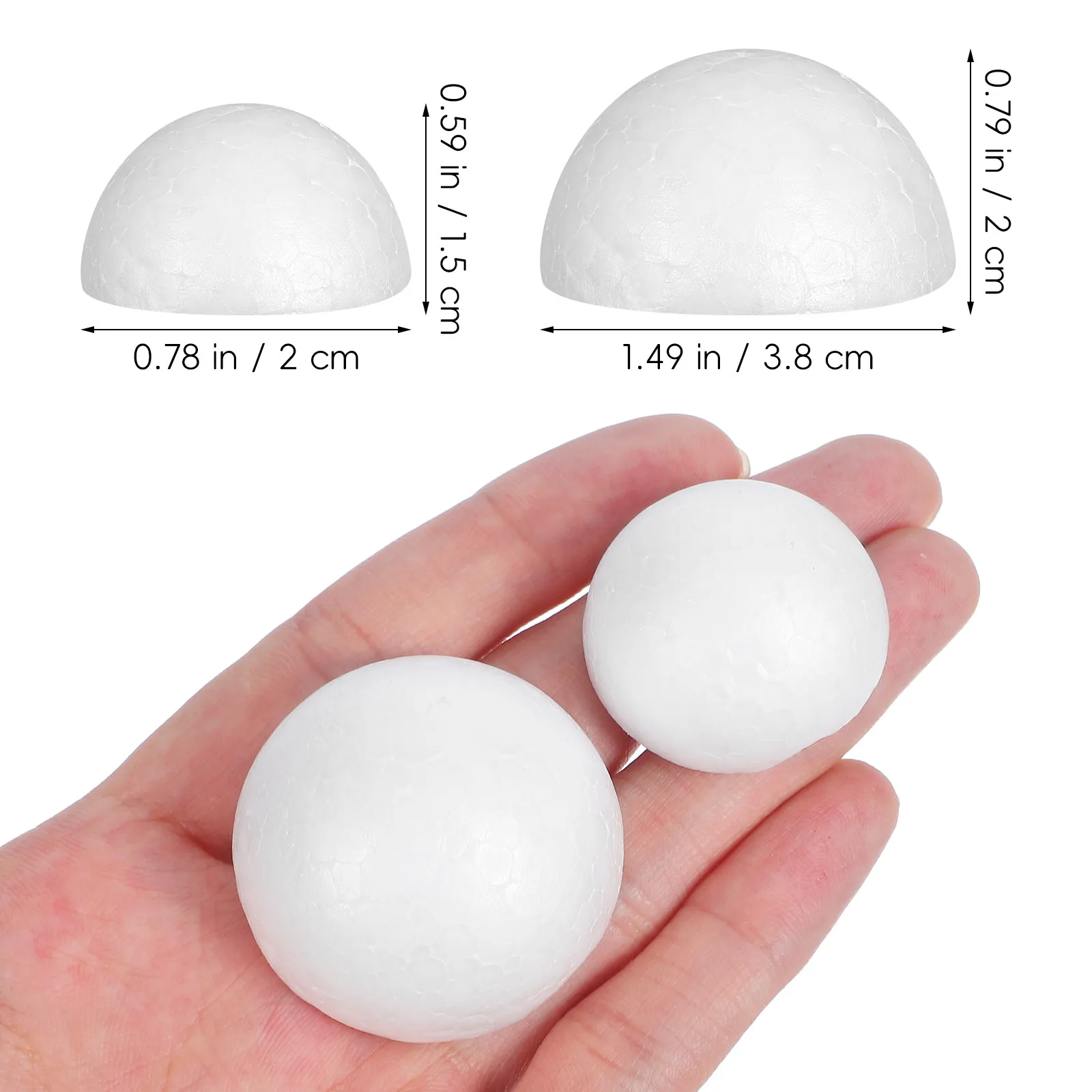 200Pcs 3Cm White Half Craft Foam Balls Versatile DIY Supply for Painting Writing Pinned Glued Projects Christmas New Year Decor view 3
