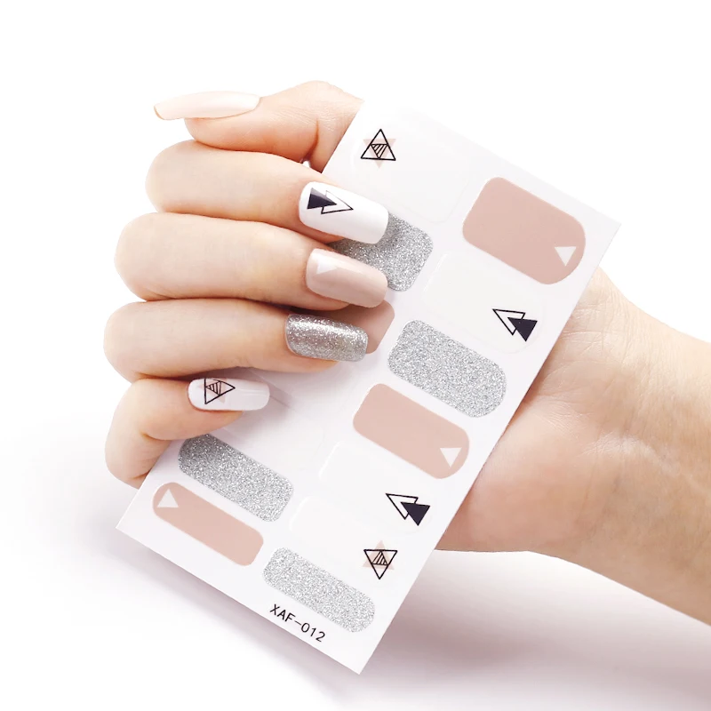 Sanuxc Adhesive Nail Stickers Full Cover Nail Wraps for Nail Art Hight Quality Manicure Decals for Women Beauty