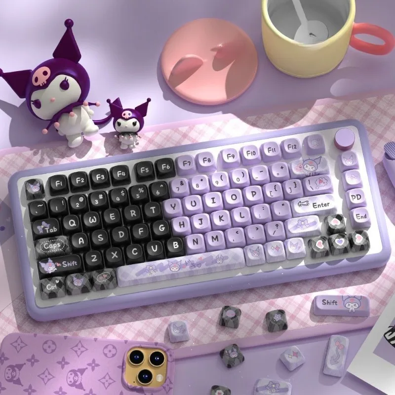 

Anime Sanrio Kuromi MOA Keycaps Customization Personality Pbt Cute PBT Sublimation for Mechanical Keyboard Cartoon Decoration