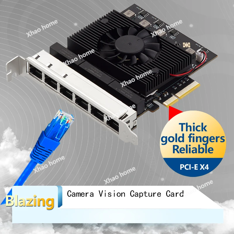 6 Port RJ45 2.5G Kartu Jaringan Lan Kontrol Bangun Jarak Jauh Kecepatan Tinggi PCIE X4 Adaptor Ethernet PC Desktop Server 10/100/1000/2500Mbps