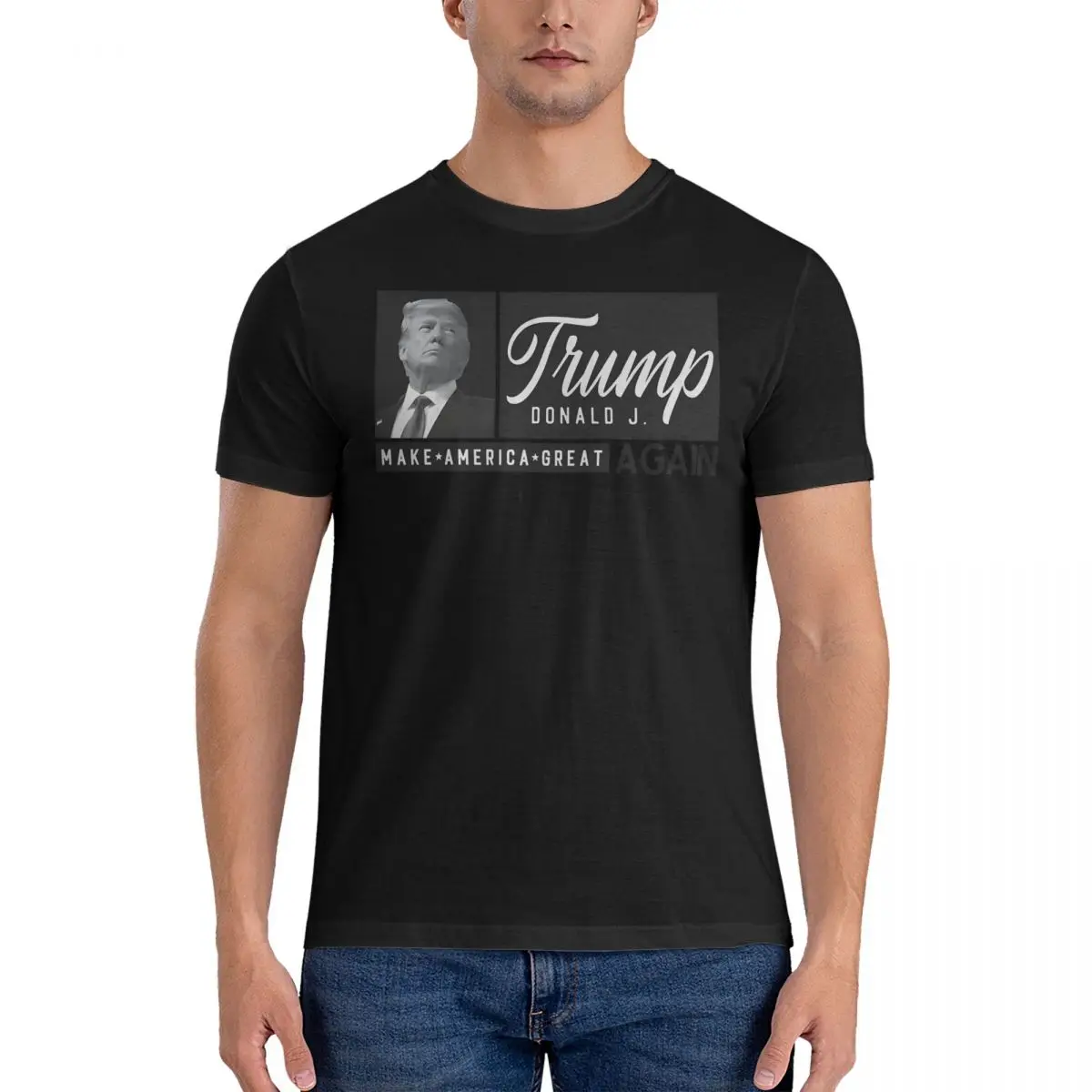 Men T-Shirt Donald J. Trump Funny Cotton Tees Short Sleeve Make America Great Again T Shirt Round Collar Clothing Printed