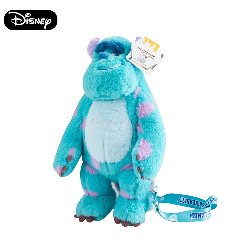 Disney authorized Monsters University James P. Sullivan plush cartoon multi-functional doll keychain scarf children\'s gifts