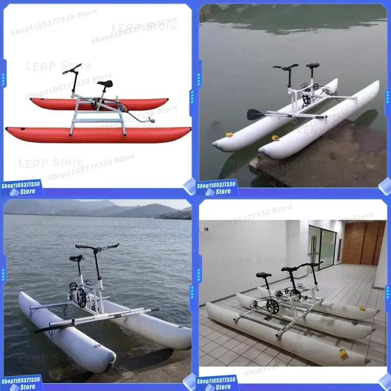 Water Play Equipment Water Bike Bicycle Pedal Boat Inflatable Yacht Water Cycle Bike for Aquatic Park