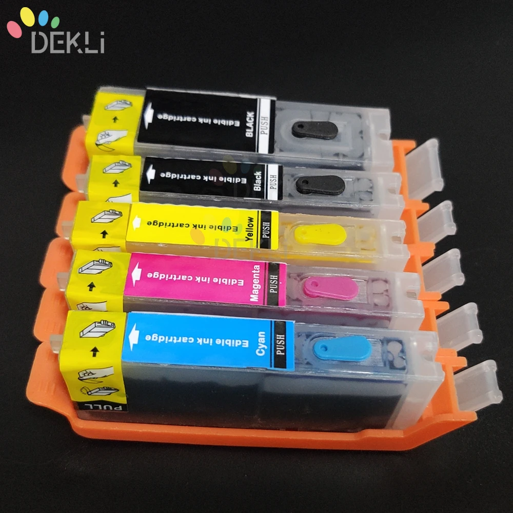 PGI 580 CLI 581 Refillable Edible ink Cartridge for Canon PGI-580 CLI-581 Reset Edible Ink Cartridge With Auto Reset Chip