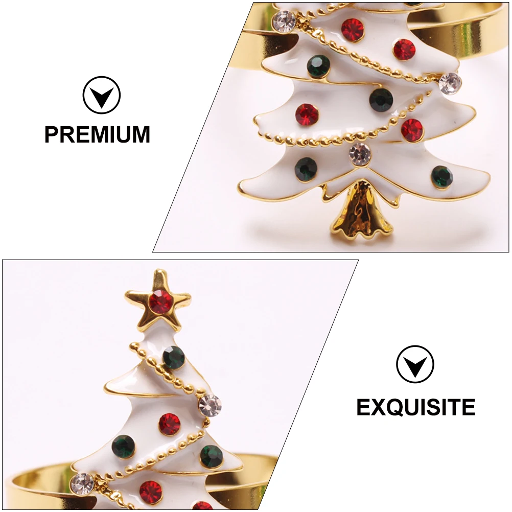 

4Pcs Xmas Napkin Buckle Christmas Table Accessories Warm and Delicate Dining Table Decoration Napkin Buckle Xmas Decor