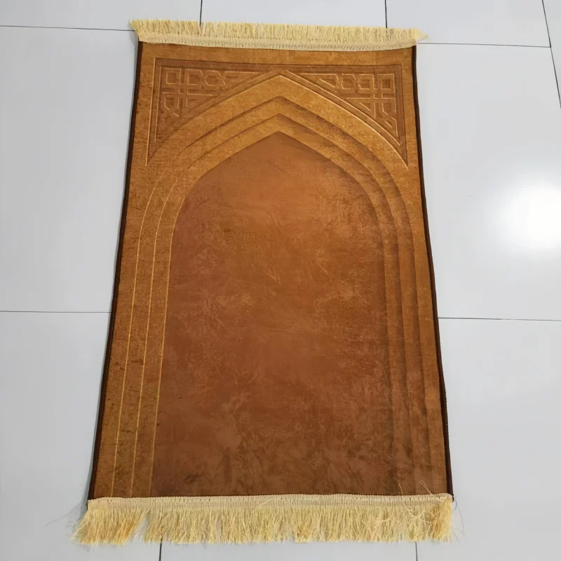 25.59x43.30inch Solid Muslim Prayer Rug, Islamic Ramadan Gift, Portable Household Worship Supplies, Velvet Non-slip Kneeling Mat