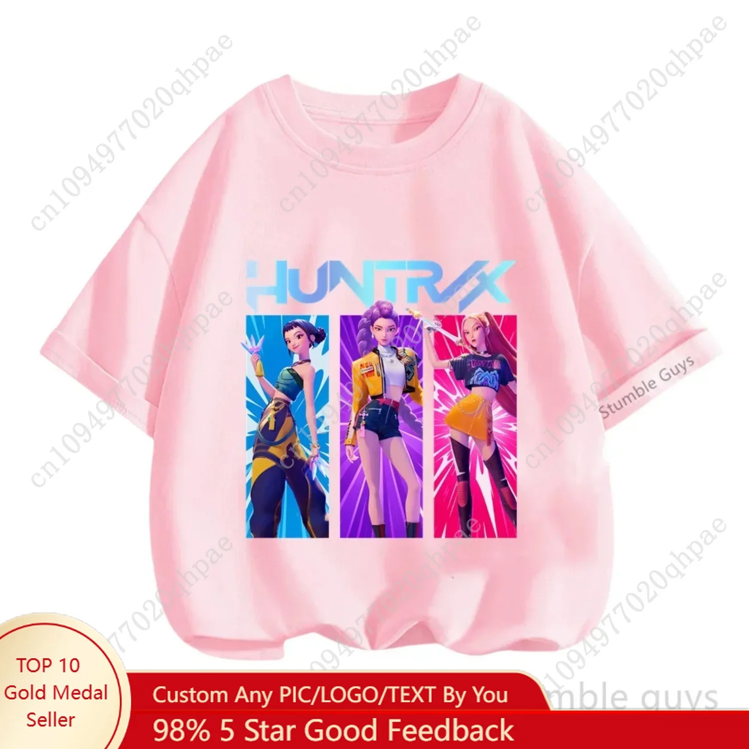 Kpop Demon Hunters T-Shirt enfants à manches courtes décontracté mode été garçons filles Anime vêtements