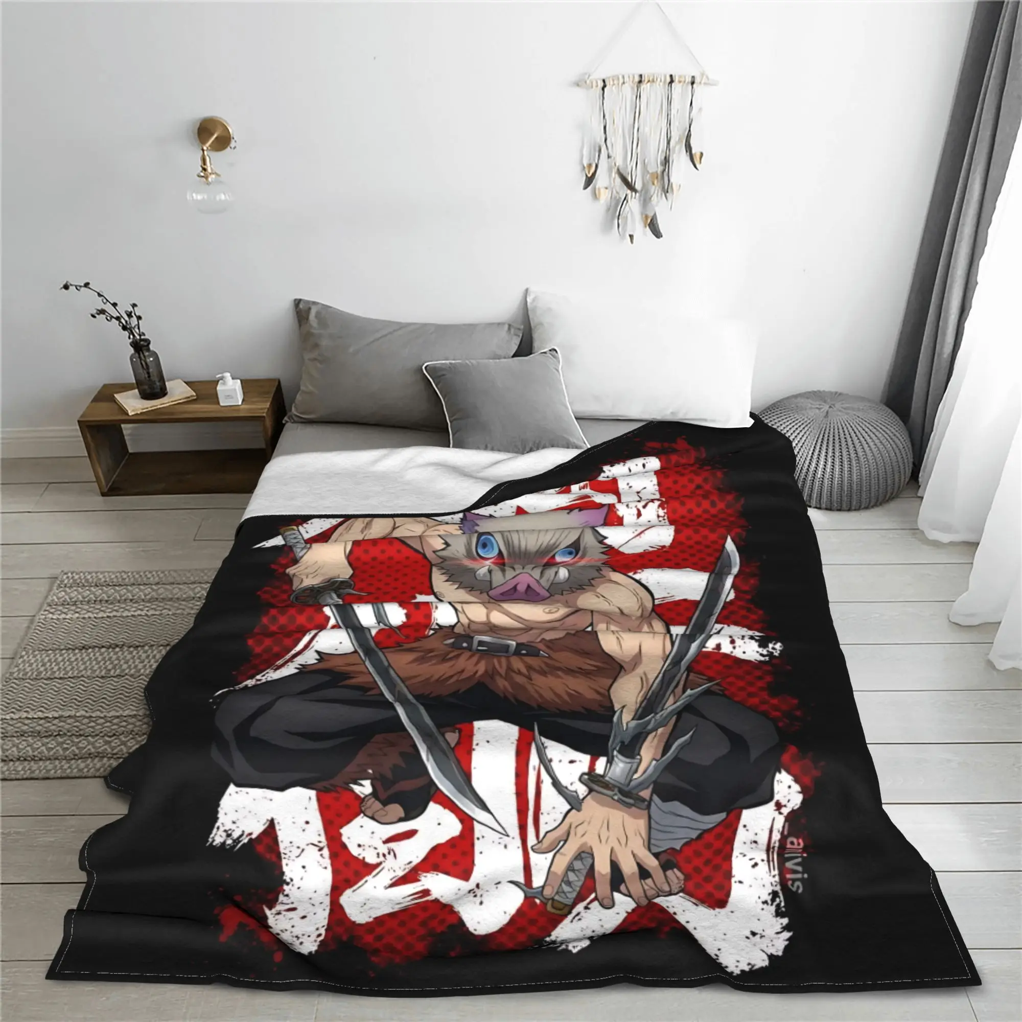 1PC Demon Slayers Blanket Throw Blanket  Novelty Warm Blanket All Season Home Gift