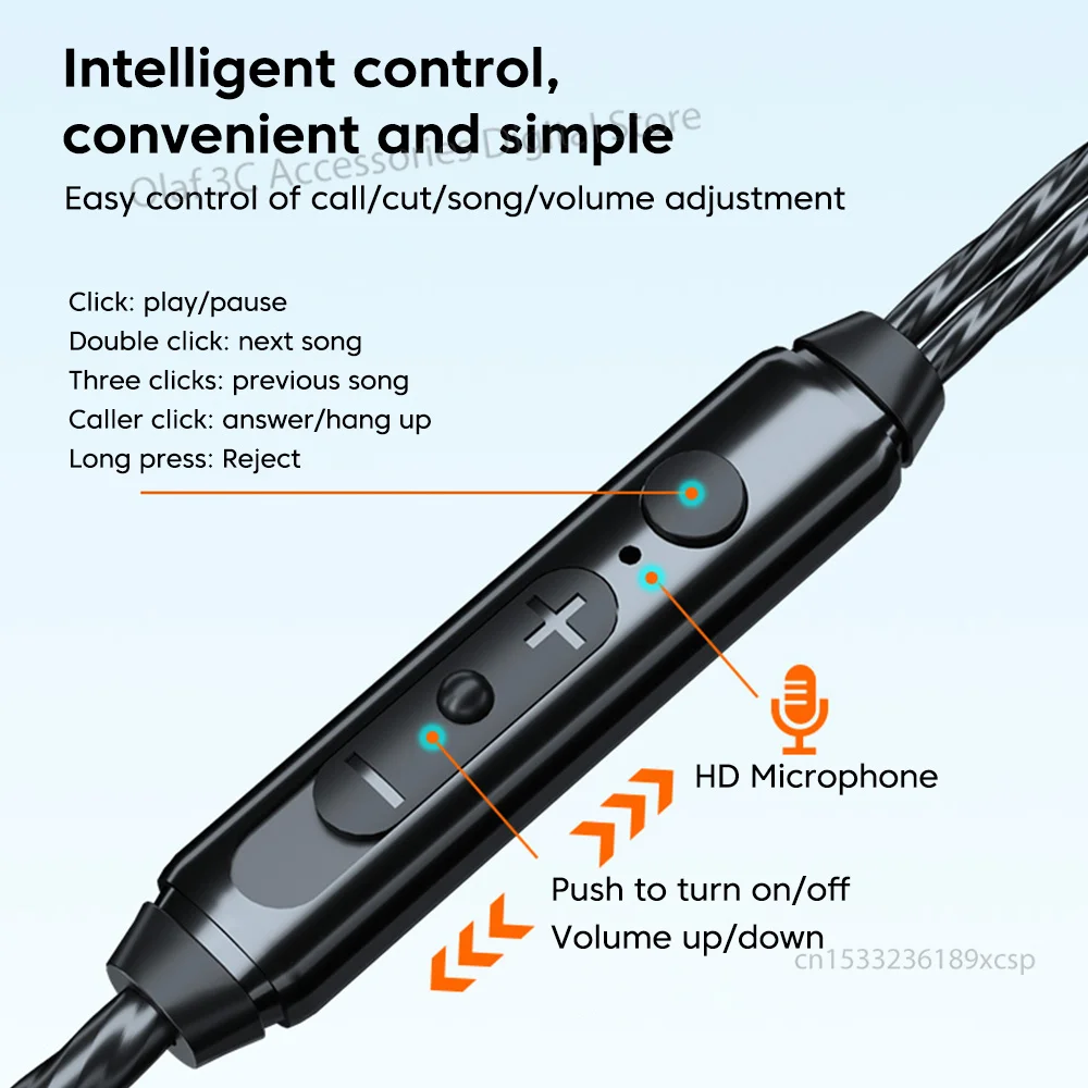 OLAF DAC ประเภท C/3.5 มม.HIFI หูฟังแบบมีสายหูฟังสเตอริโอแฮนด์ฟรีชุดหูฟัง Gamer หูฟังควบคุมสายสําหรับโทรศัพท์