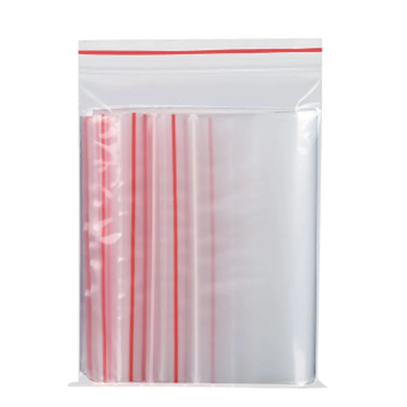 Transparent Self Sealing Plastic Packaging Bags Reusable Clear Zip Lock Gift Cookie Cloth Storage Pouches Various Size 100Pcs