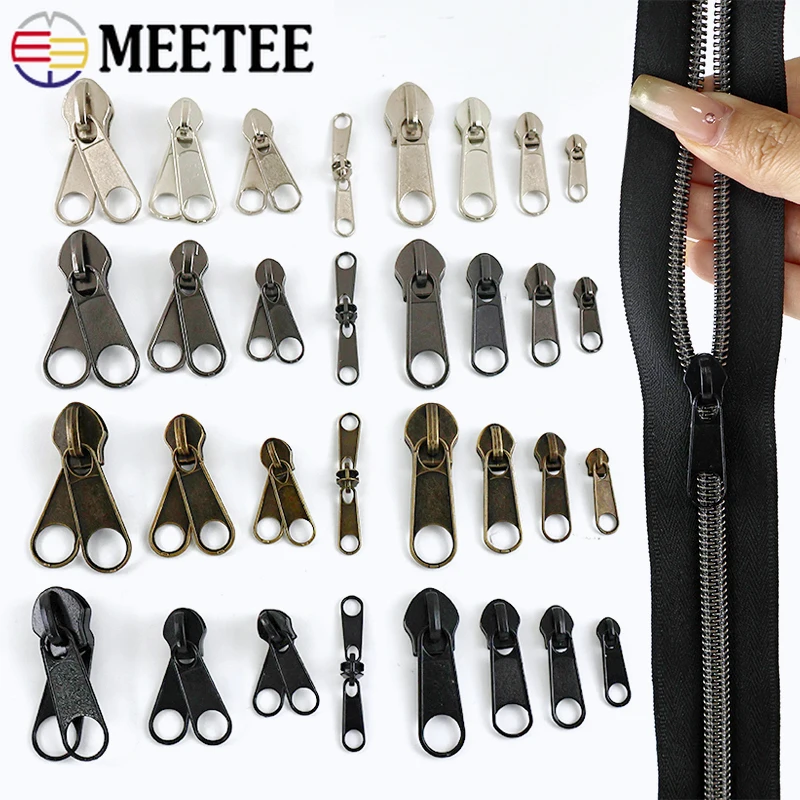 

10-50Pcs 3# 5# 8# 10# Nylon Zipper Slider for Tent Single/Double Zip Pull Head Luggage Sleep Bag Zips Repair Kit DIY Accessories