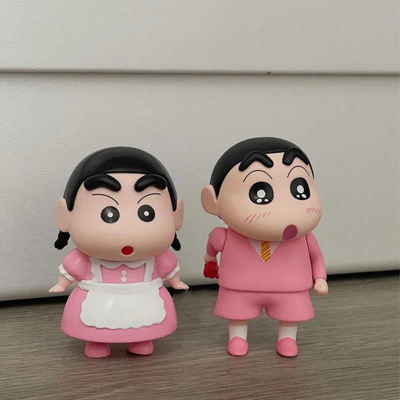 Coppia pastello Shin-Chan Figura Ornamento da tavolo Decorazione creativa Soggiorno Mobile TV Nuova casa Decorazione di inaugurazione della casa Regalo
