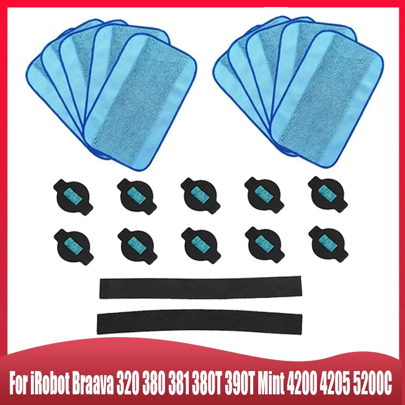 Para iRobot Braava 320 380 381 380T 390T Mint 4200 4205 5200C piezas de repuesto de Robot aspirador, reemplazo de tapa de agua de paño de mopa de neumático de rueda
