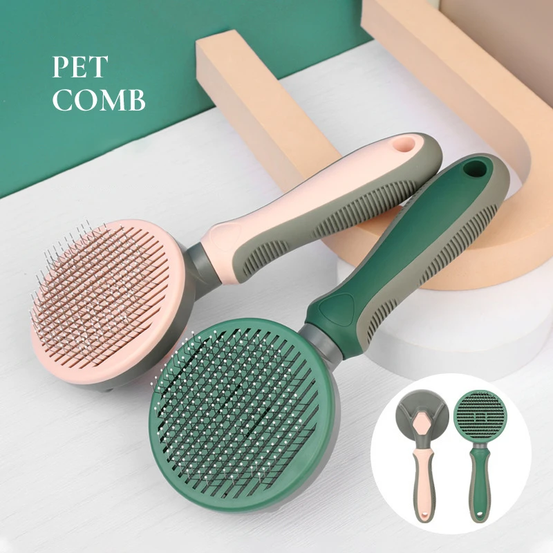 

Self-cleaning Pet Hair Remove Comb Rotating Gentle Deshedding Open Knoting Cat Slicker Brush Grooming Brushes Cat Accessories