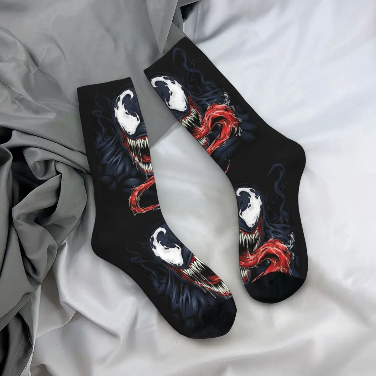 Divertenti calzini a compressione da uomo felici Happy Retro Harajuku Marvel Venom Hip Hop novità Seamless Crew Crazy Sock Gift stampato