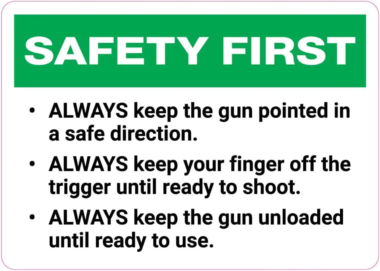 Safety First: Gun Range Rules and Safety - Wall Sign Safety Signs Warning Caution Metal Tin Sign, 8X12 in sign