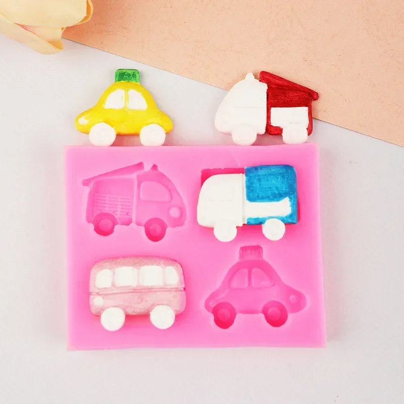 Cartoon Multi-Style Car Silicone Mold Fondant Cake Chocolate Surrounding Border Decoration Silicon Moulds