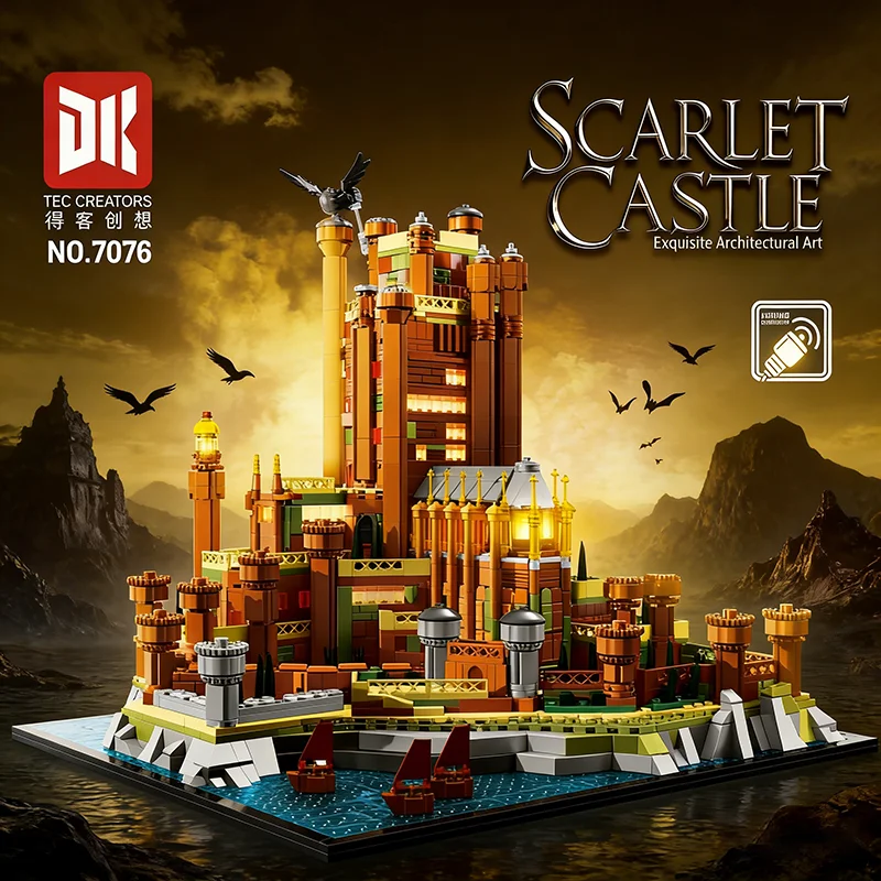 2374 ELEMENTY Kreatywny Szkarłatny Zamek Klocki Konstrukcyjne Wykwintna Architektura Zabawka Prezent Dla Dzieci i Dorosłych