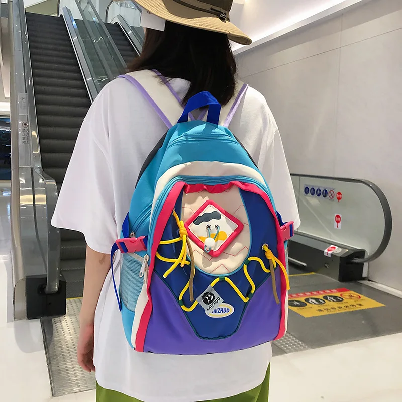 Sac à dos Kawaii de style japonais pour femme, cartable en nylon imperméable, sac à dos d'étudiant Collage pour adolescente, sac de livre Mochila Mujer