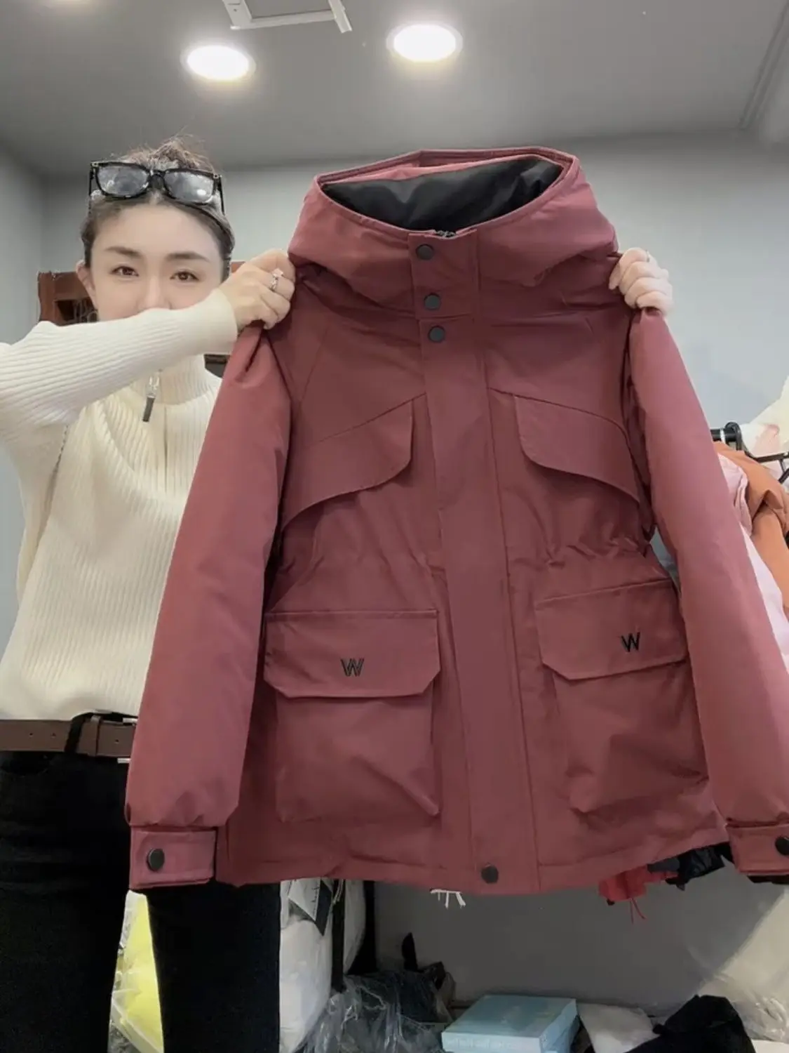 

Spring and Autumn New Women's Jacket Loose Commuter Hoodie Windproof Oversized Work Clothes