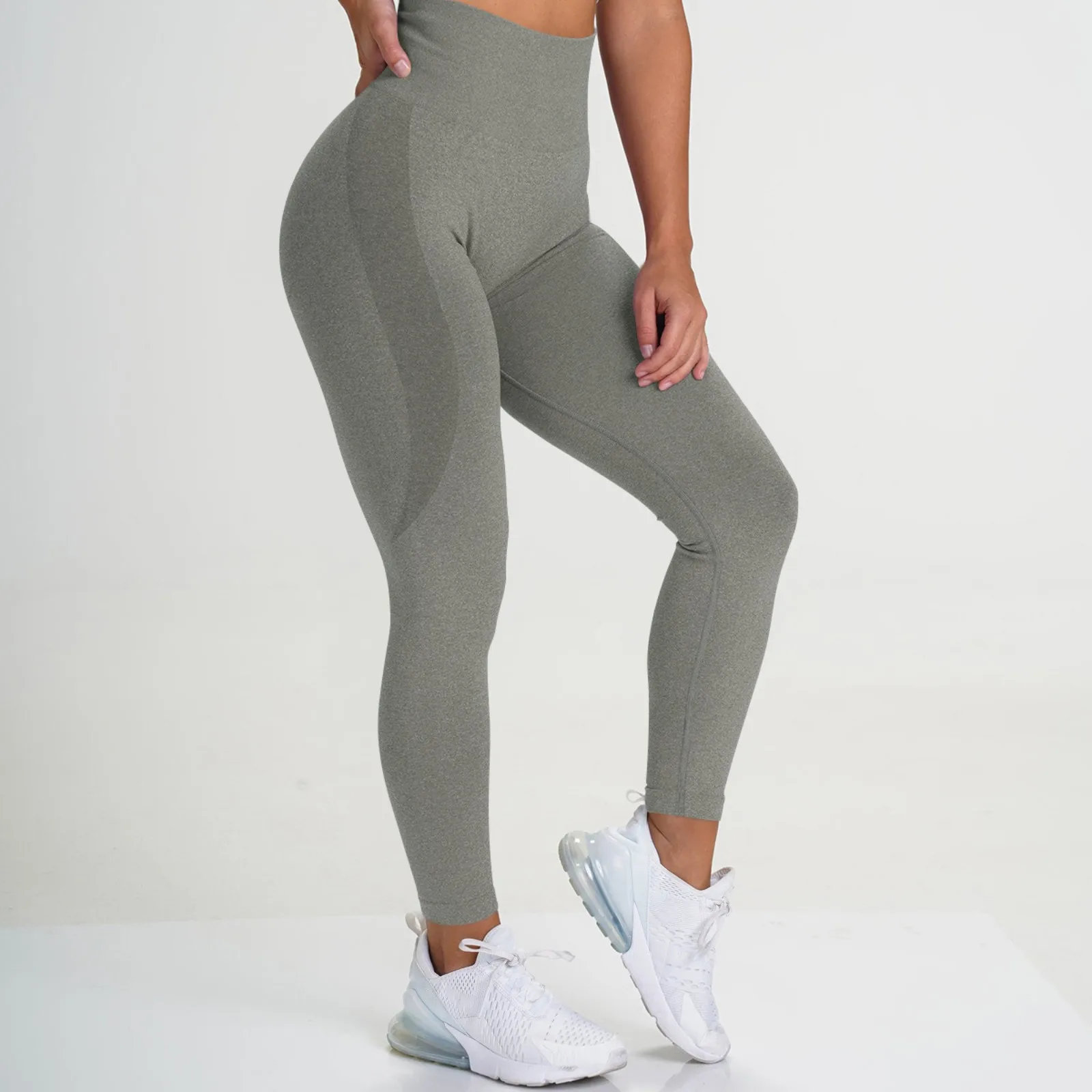 Fitness Women Sport Seamless Leggings High Waist Elastic Solid Yoga Leggings Gym Jogging Quick Dry Push Up Slim Pants Female