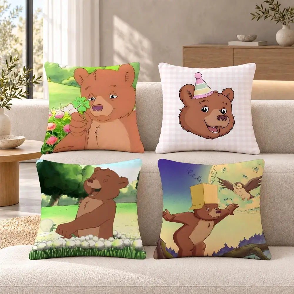 Cartoon Cute Kids L-Little Bear Cushion Cover Soft Short Plush  throw pillow Sofa Bedroom Den Car Dorm Decor Gifts