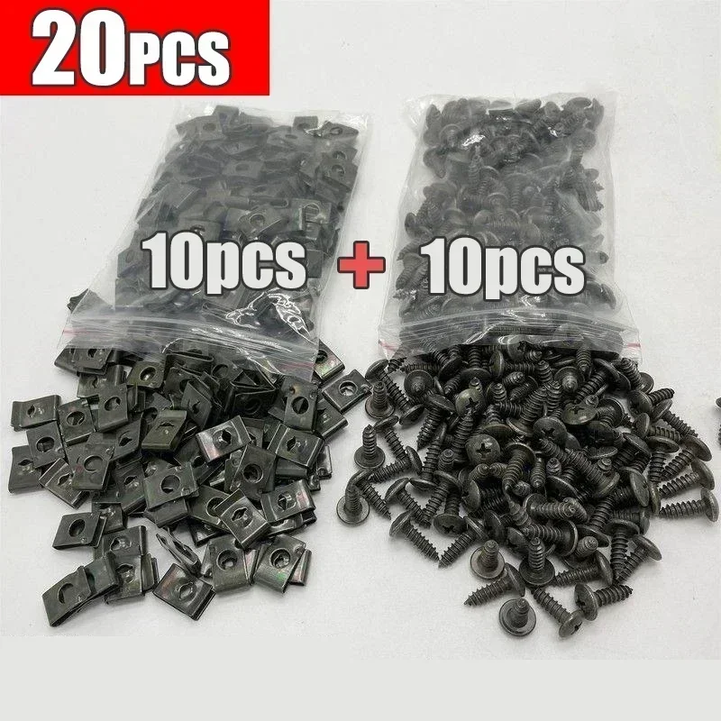 Auto Bevestigingsclip U-Type Metalen Schroefclip Gereedschap voor Motorfiets Motoronderplaat Spatscherm Bescherming Bumper Schroef Auto Accessoires