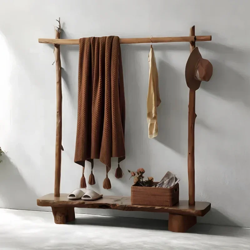 

Вешалка для одежды ваби Sansan из цельного дерева от пола до потолка, натуральная ветка, вешалка в стиле ретро, простая и практичная.