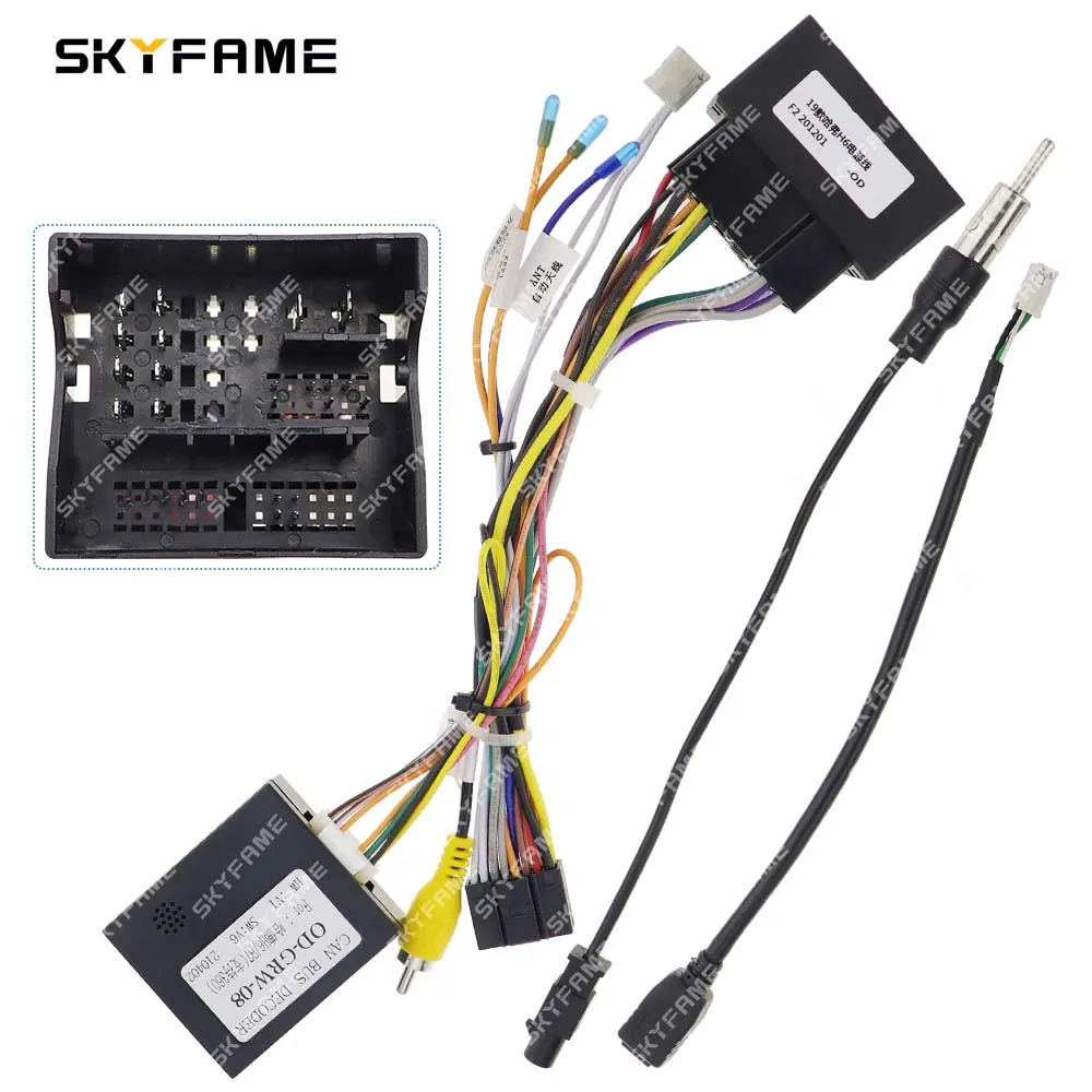 

SKYFAME Car Radio Wiring Harness Adapter With Canbus Box Decode Android Power Cabler For Great Wall Haval H6 H2S F7 OD-GRW-08